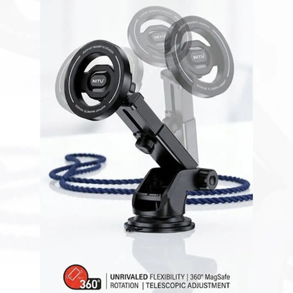 Magnetic phone holder with strong suction and adjustable viewing angles for convenience