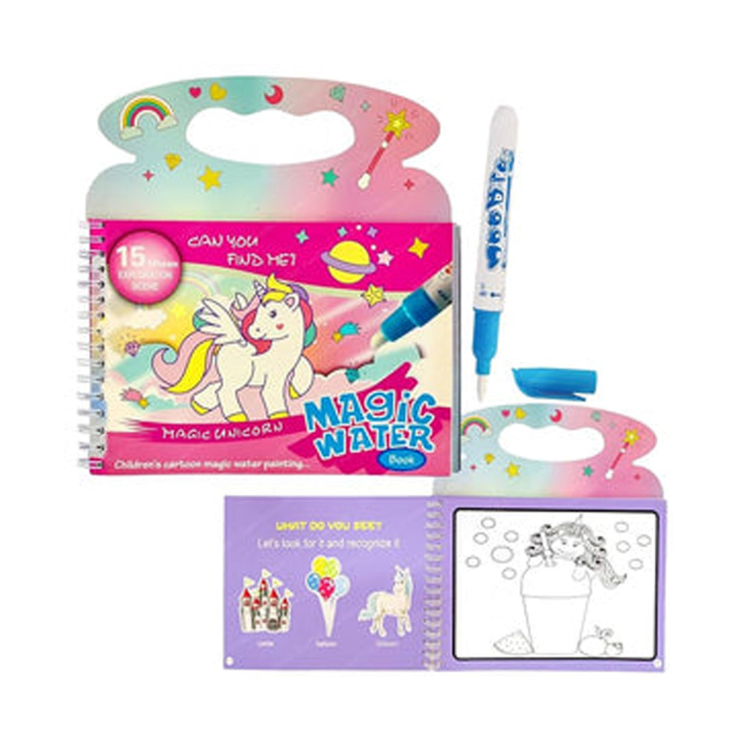 Reusable Magic Water Coloring Book for Kids – Mess-Free Drawing & Learning Activity Set
