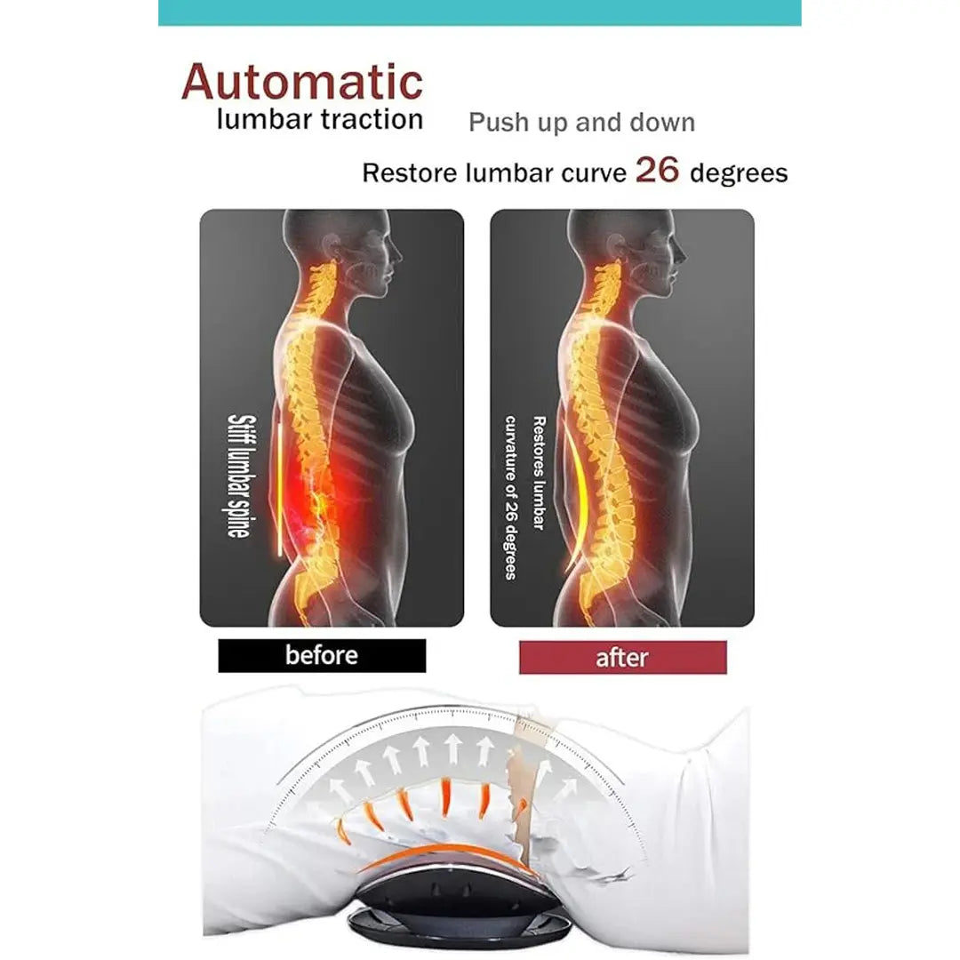 Smart back pain relief machine with air pressure and vibration massage modes