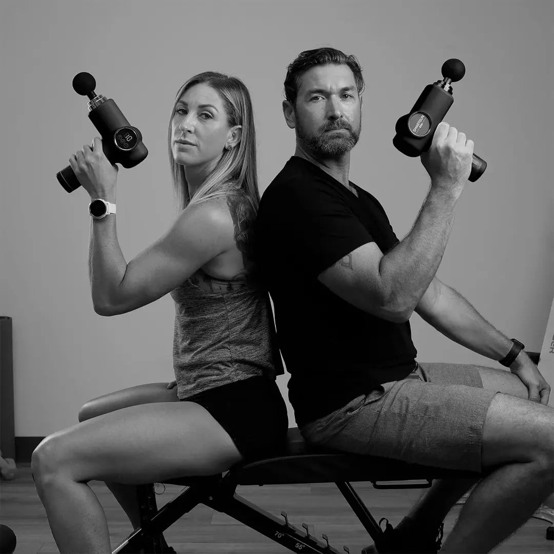 Percussion muscle massager designed for deep tissue pain relief support