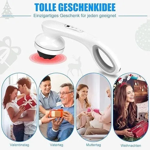 Multi function body massager with eight kneading nodes and auto shut off safety feature
