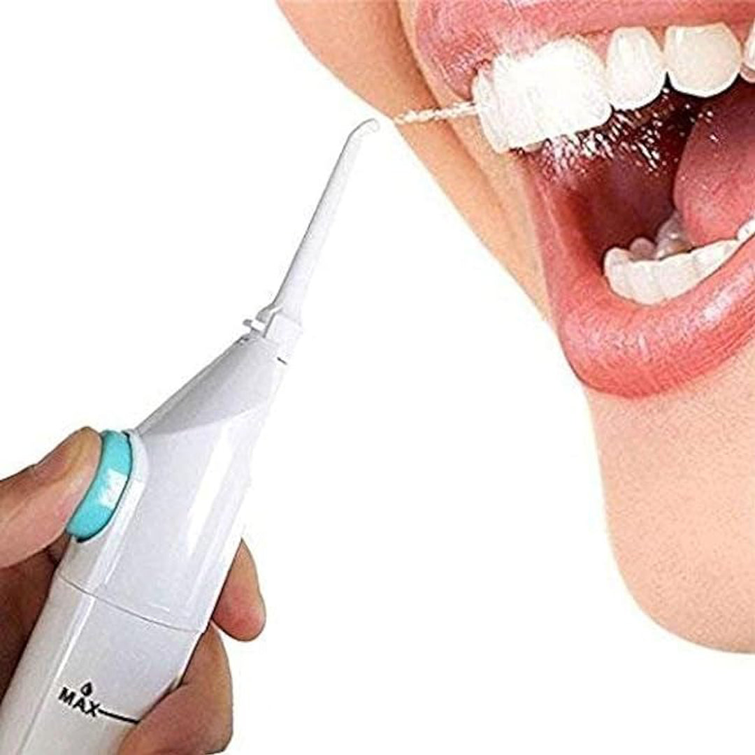 Cordless Manual Water Flosser Portable Air-Powered Dental Toothpick for Deep Cleaning