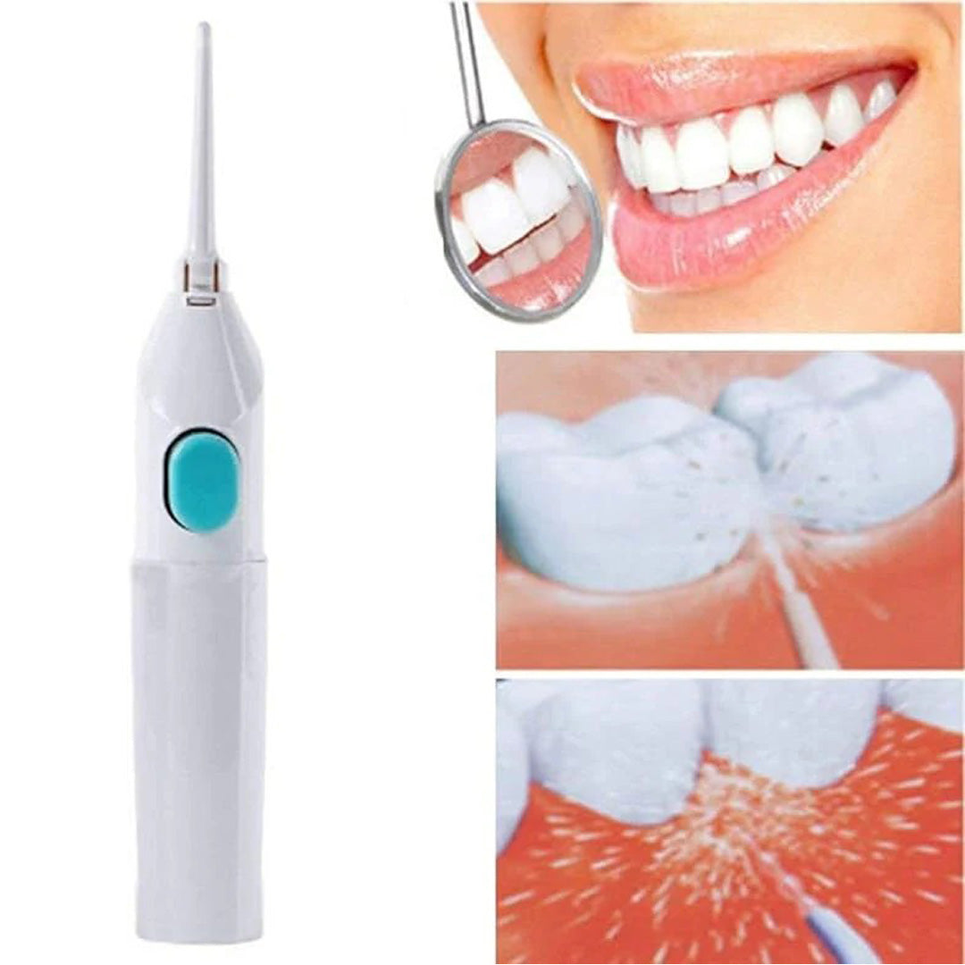Cordless Manual Water Flosser Portable Air-Powered Dental Toothpick for Deep Cleaning