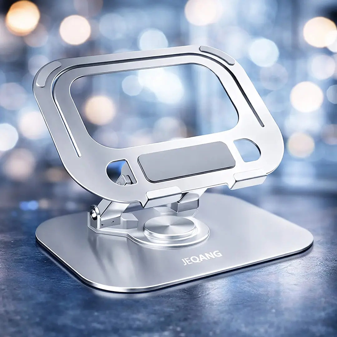 Soloffer aluminum laptop and tablet stand with 360 degree rotatable adjustable design