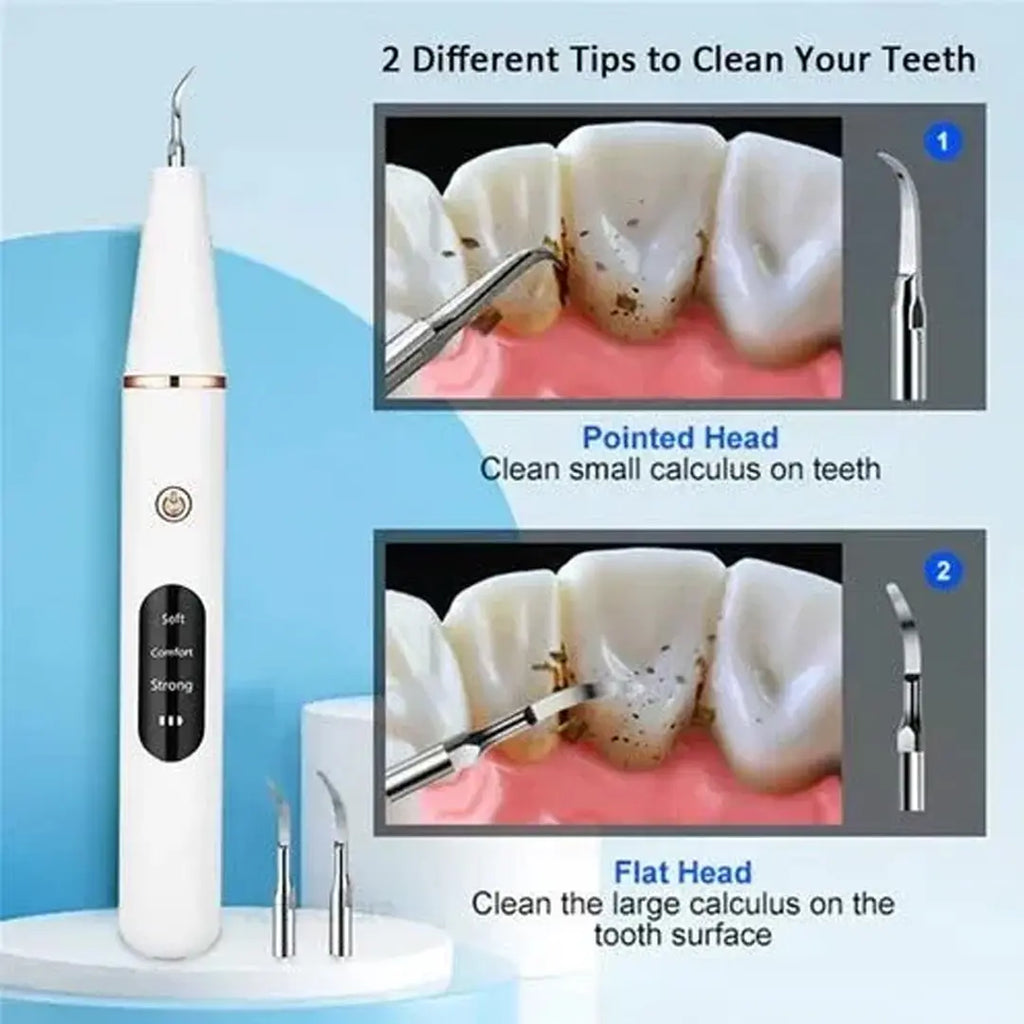 Portable ultrasonic teeth cleaner for effective plaque removal care
