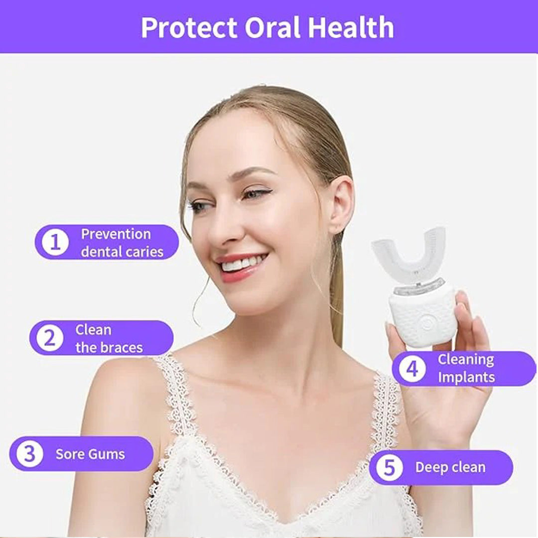 Bright Clean Automatic Whitening Toothbrush Hands-Free Sonic Electric Toothbrush