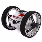 RC jumping car with powerful stunt features including flips and spins