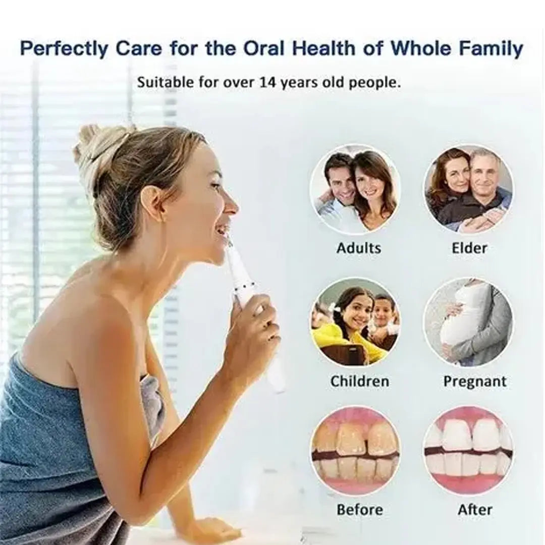 Rechargeable ultrasonic oral care tool for daily teeth cleaning