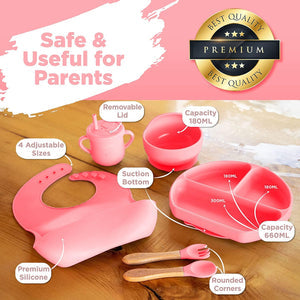 Silicone Baby Cutlery Set 7PCS BPA-Free Toddler Feeding Set