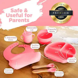 BPA free silicone feeding set for toddlers with durable and safe eating accessories