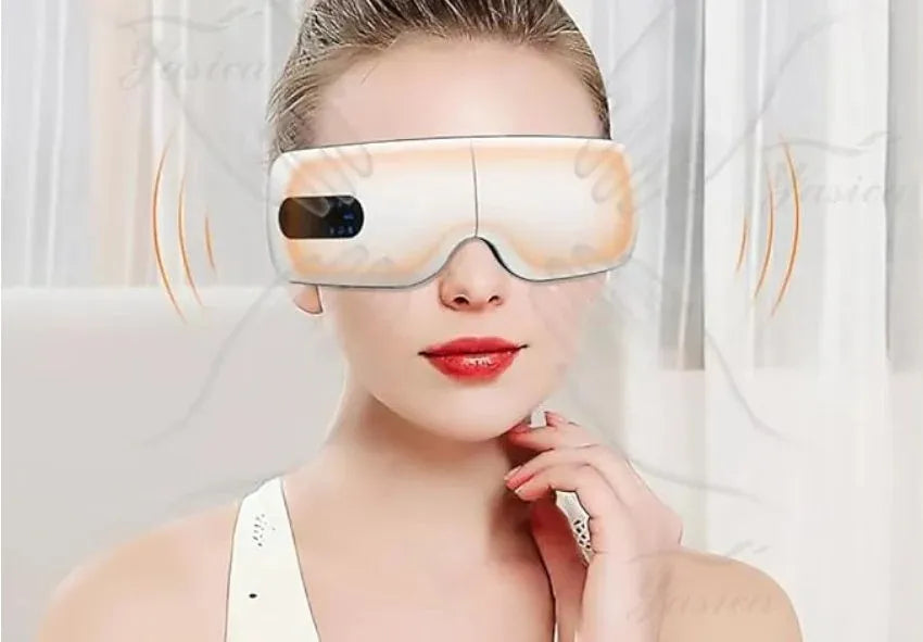 Smart eye massage device with soothing massage function and built in audio support