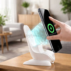15W fast wireless charging stand smart Qi charger for iPhone and Android devices