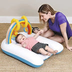 Inflatable baby mat with soft cushioned surface for safe play activities