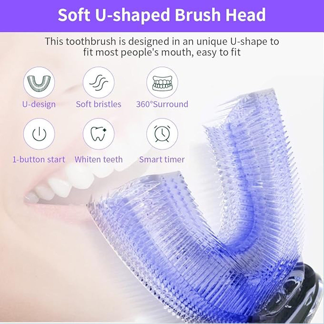 Bright Clean Automatic Whitening Toothbrush Hands-Free Sonic Electric Toothbrush