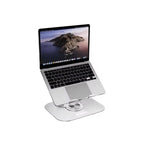 Durable aluminum laptop holder with adjustable height and ergonomic design