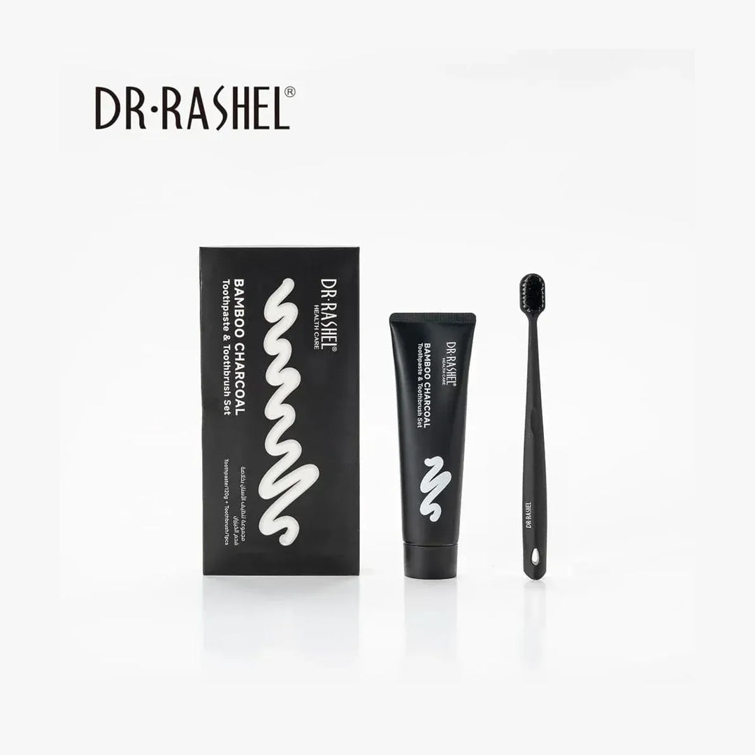 Dr. Rashel Bamboo Charcoal Toothpaste & Toothbrush Set Deep Cleaning Whitening