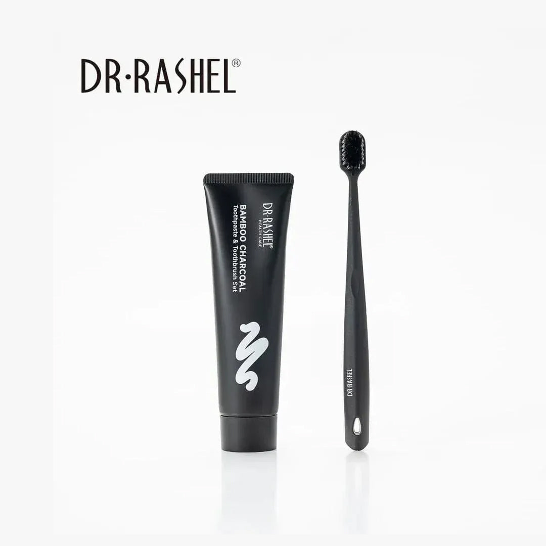 Dr. Rashel Bamboo Charcoal Toothpaste & Toothbrush Set Deep Cleaning Whitening