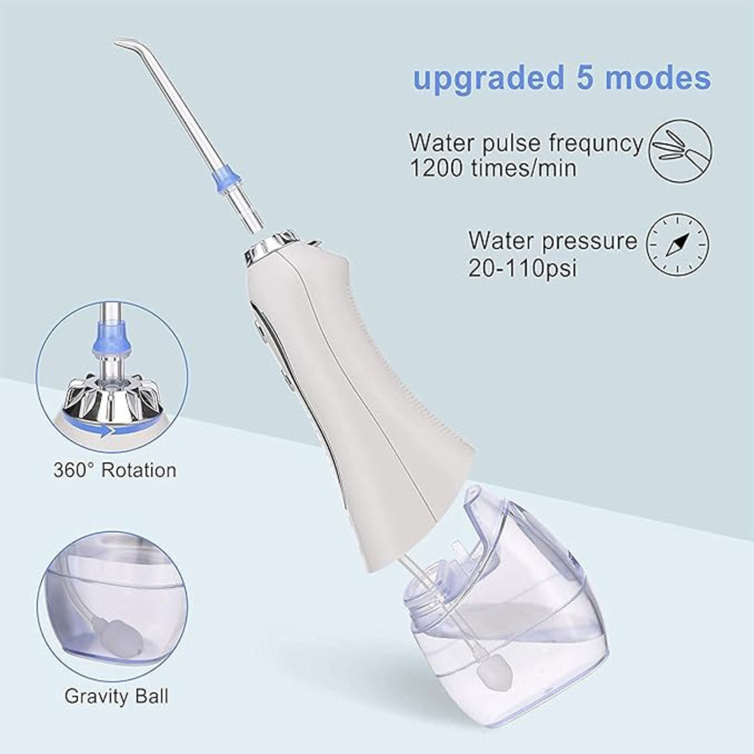H2O Oral Irrigator Water Flosser Powerful Dental Cleaner with Adjustable Pressure & Multiple Tips