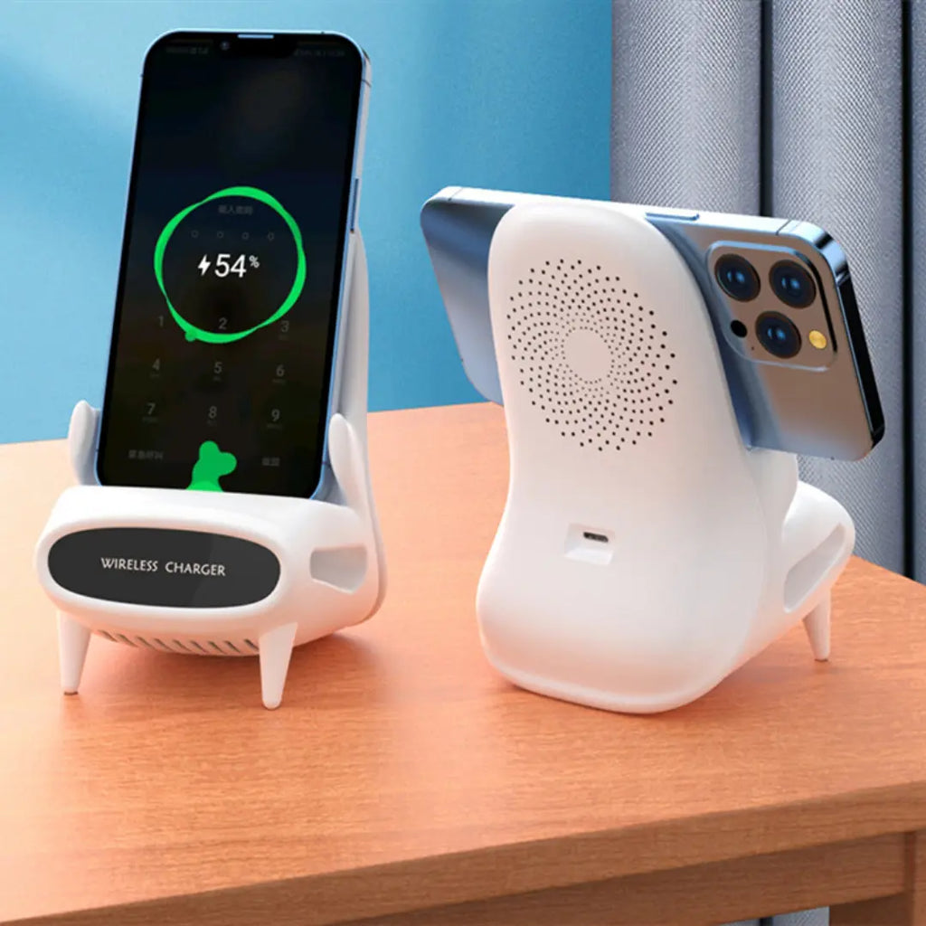 Smart 15W charger stand designed for efficient wireless charging and stable support