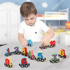 Digital mini wooden number train educational toy for kids counting and number learning