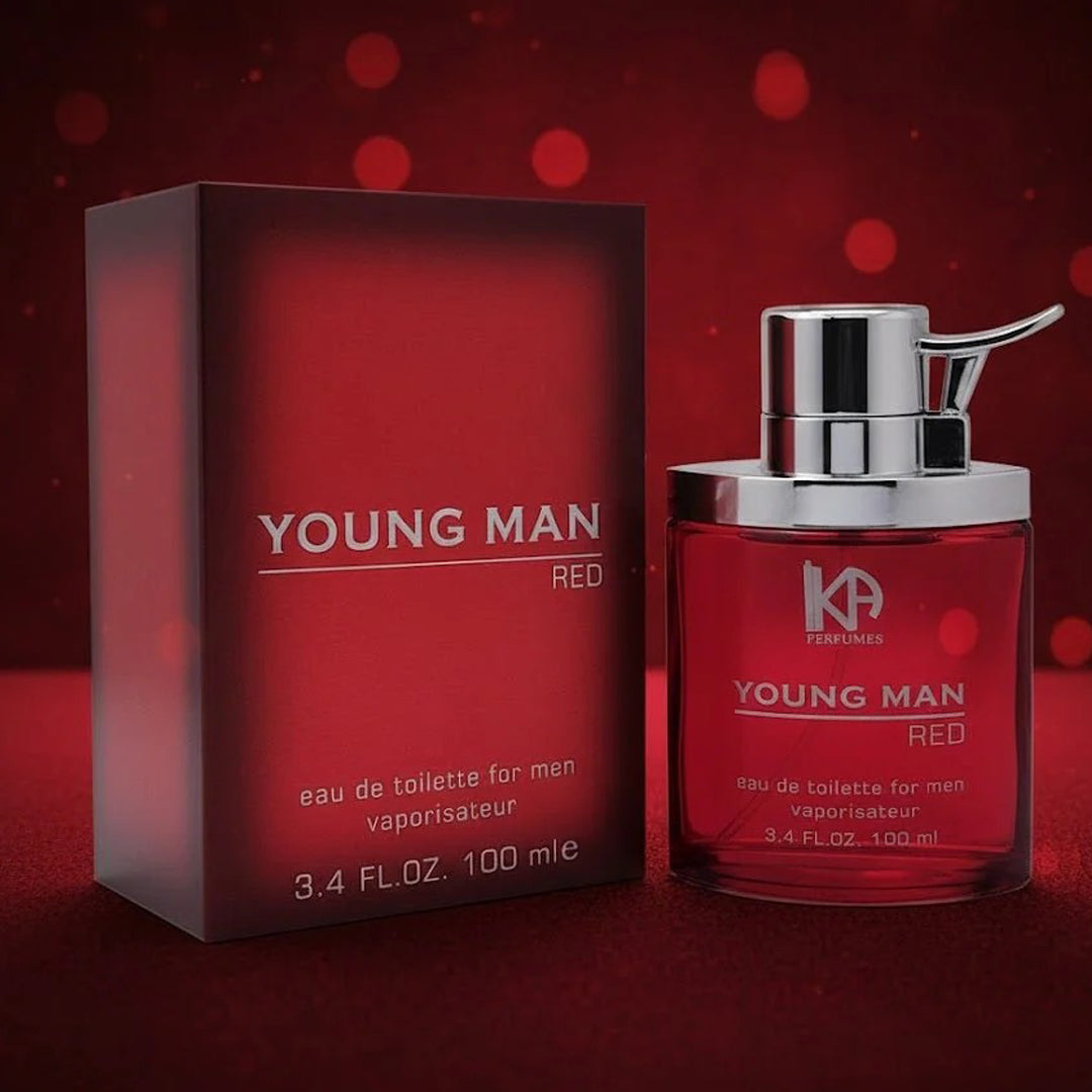 Young Man Red Eau De Toilette 100ML for Men Fresh Long Lasting Everyday Fragrance